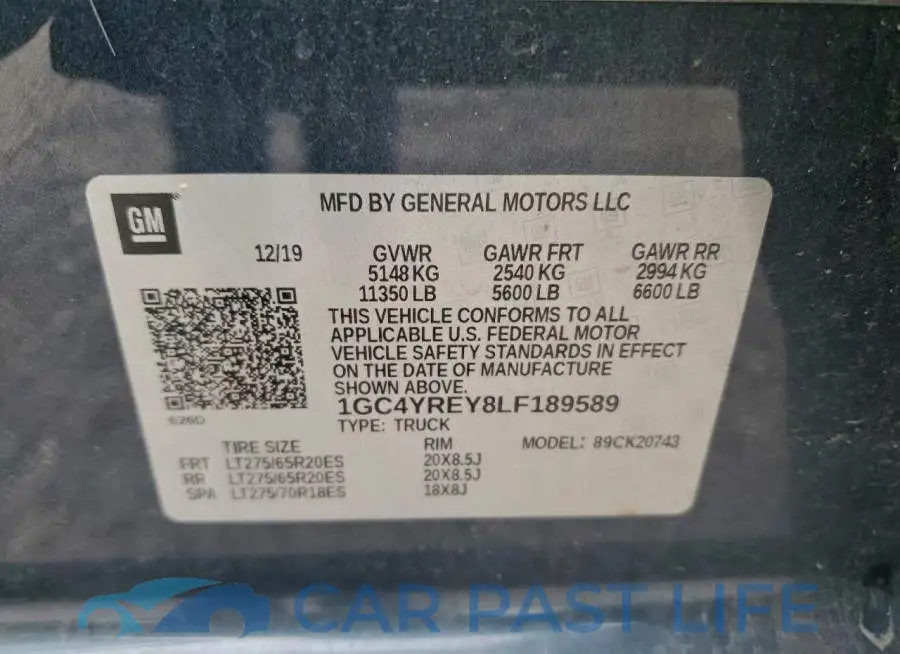 1GC4YREY8LF189589# 13