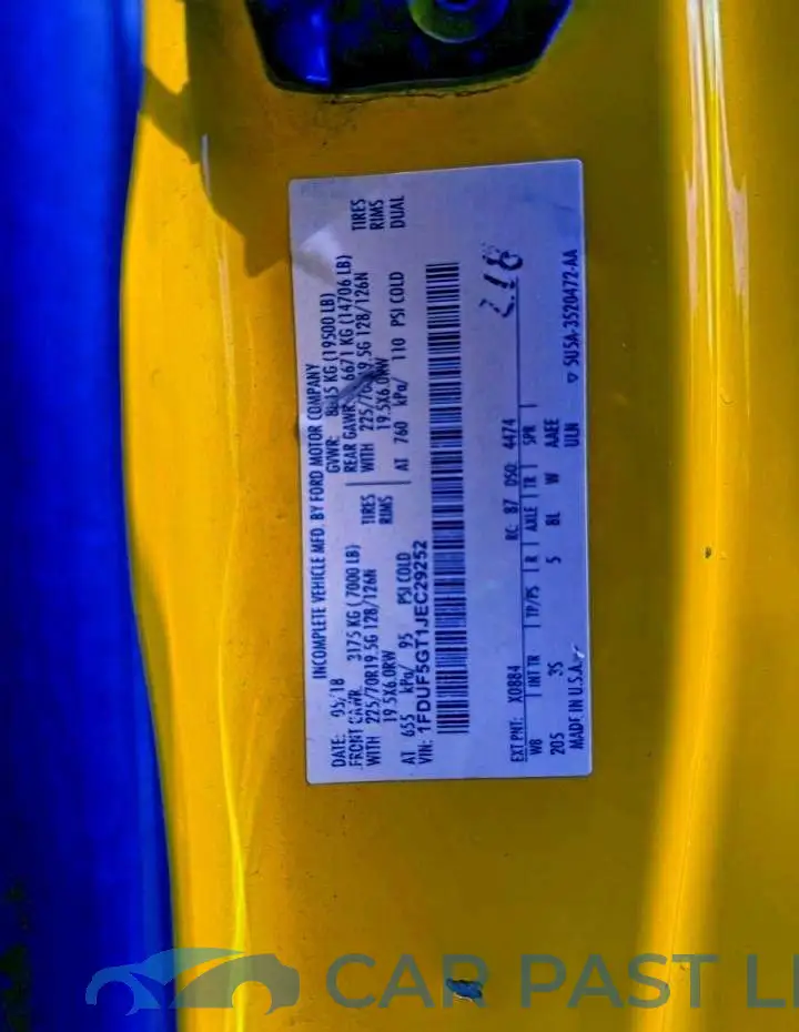 1FDUF5GT1JEC29252# 10