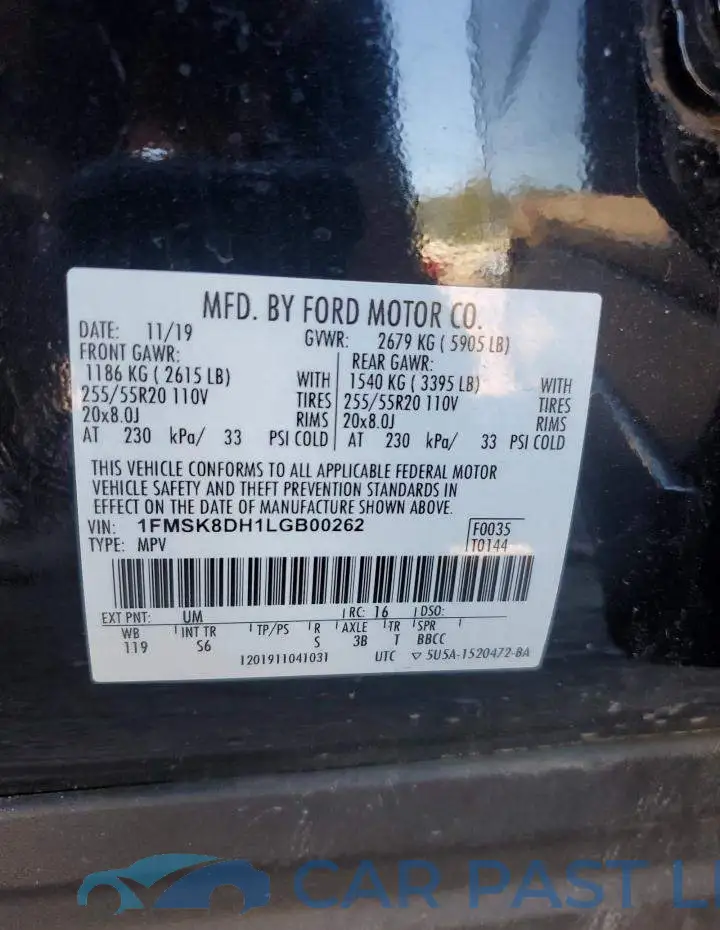 1FMSK8DH1LGB00262# 14