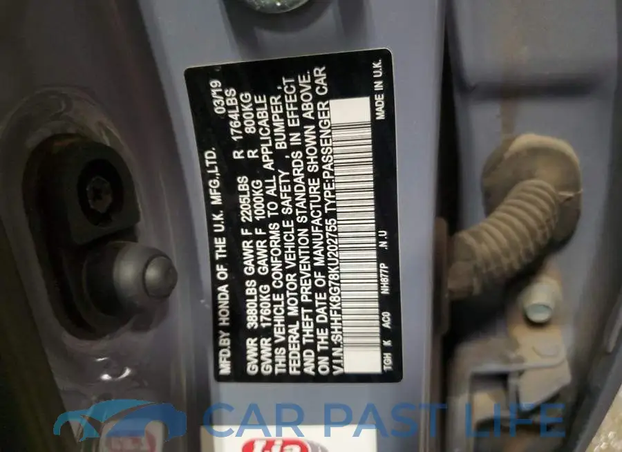 SHHFK8G78KU202755# 13
