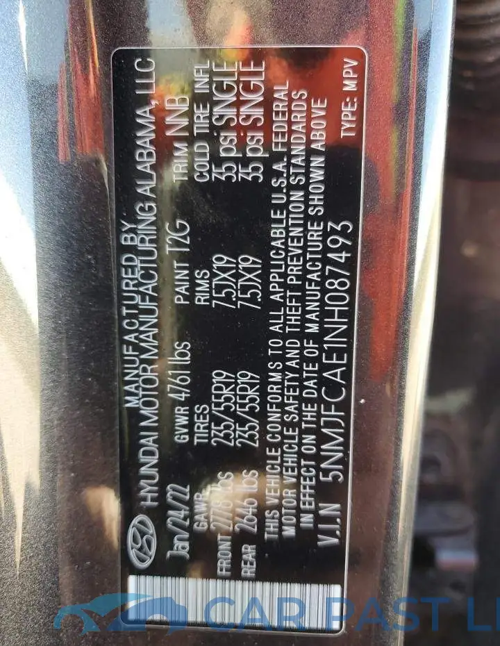 5NMJFCAE1NH087493# 14