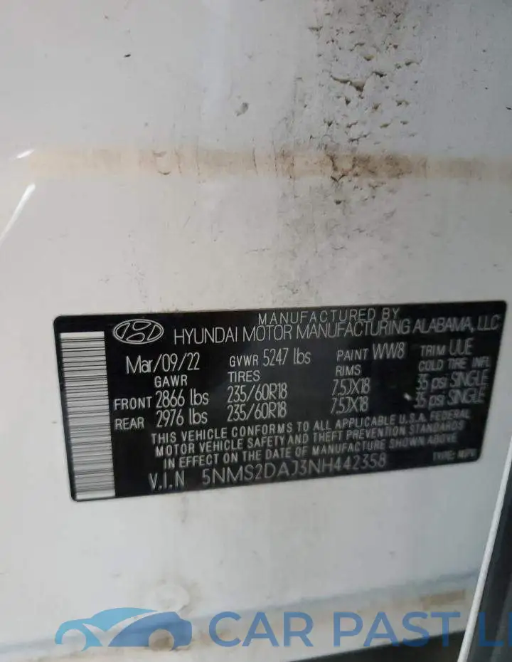 5NMS2DAJ3NH442358# 13