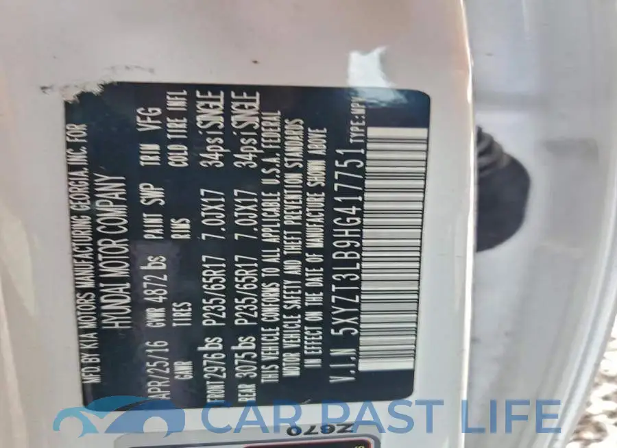 5XYZT3LB9HG417751# 12