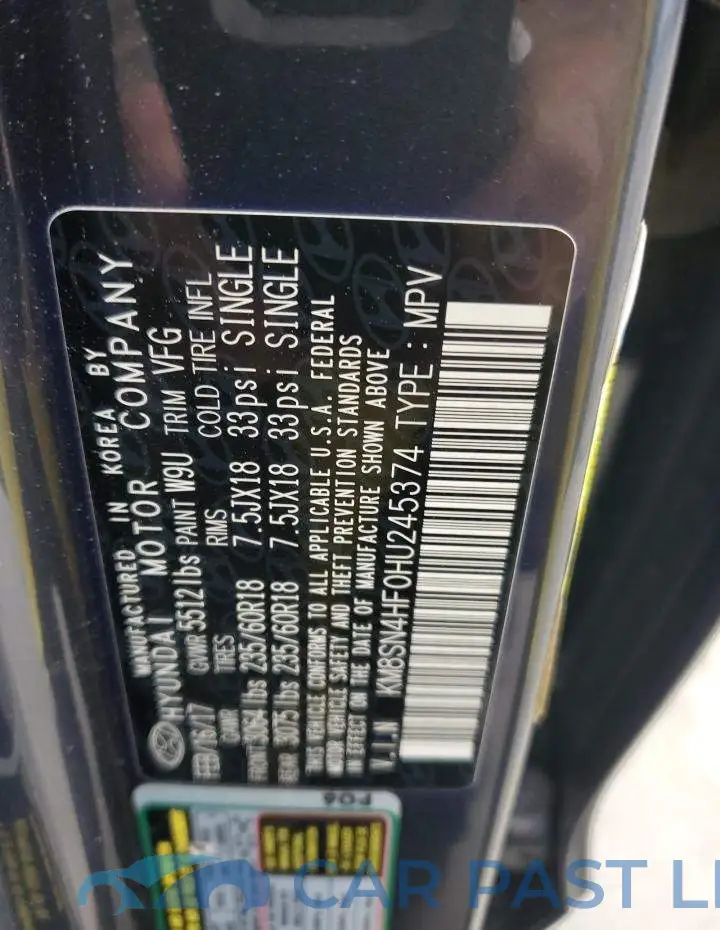 KM8SN4HF0HU245374# 12