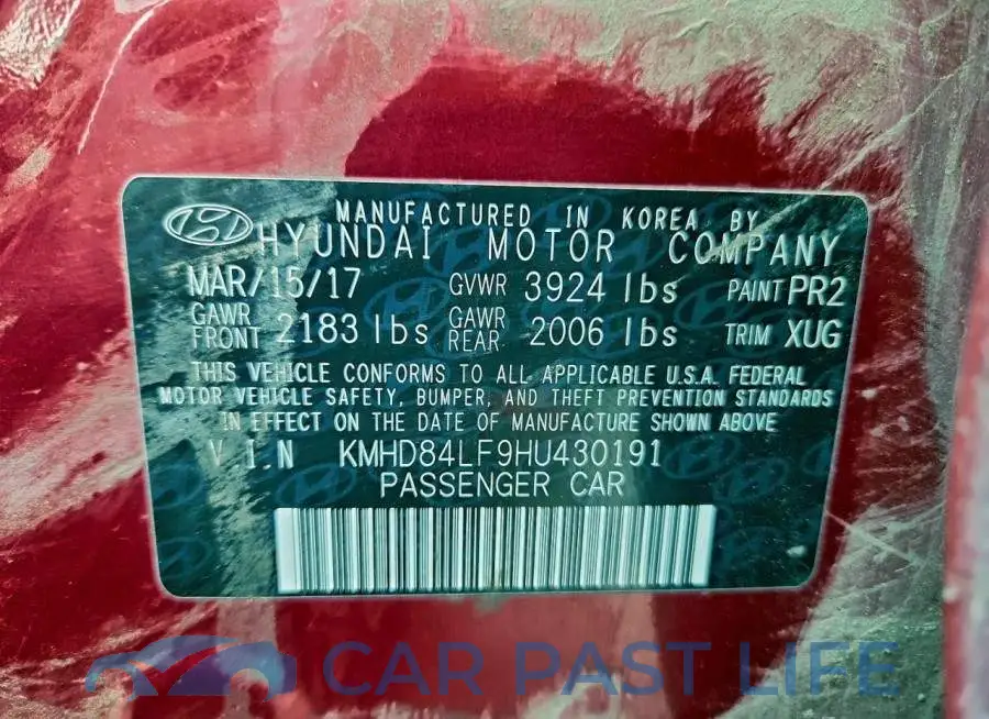 KMHD84LF9HU430191# 12