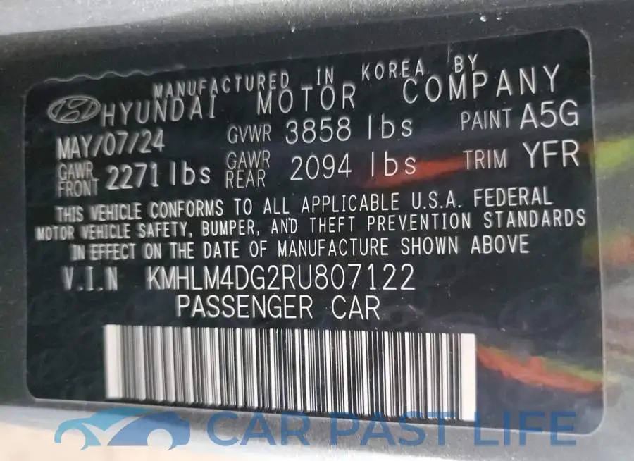 KMHLM4DG2RU807122# 12