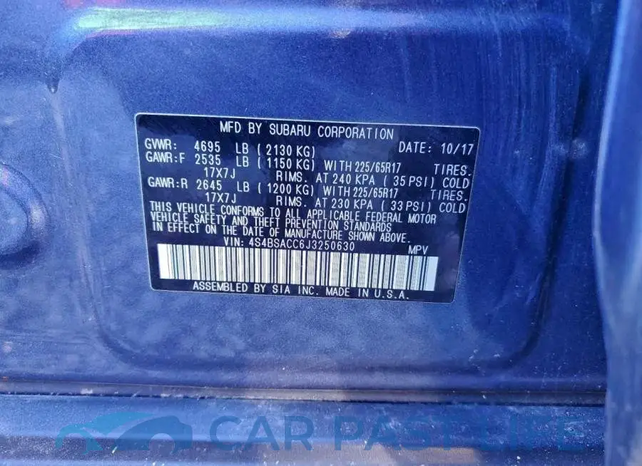 4S4BSACC6J3250630# 12