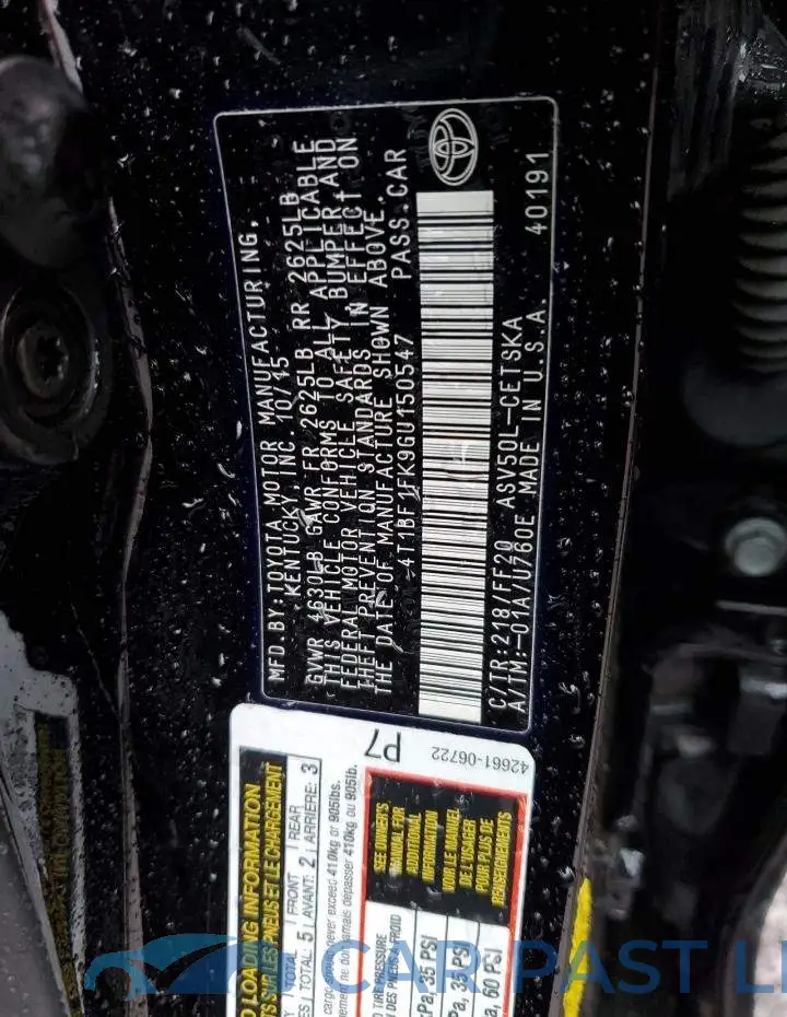 4T1BF1FK9GU150547# 12