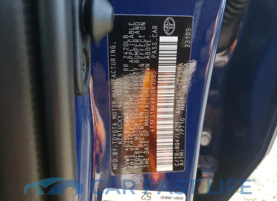 4T1F31AK8RU063095# 12