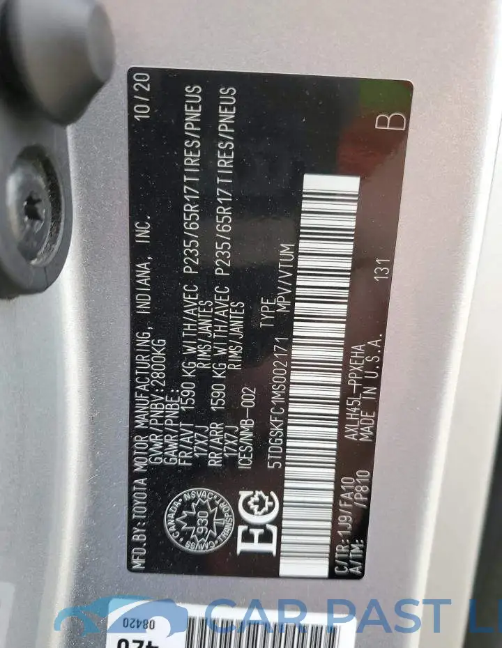 5TDGSKFC1MS002171# 13