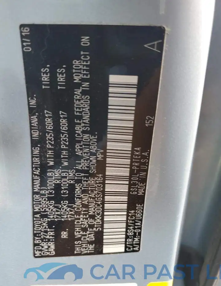 5TDKK3DC4GS703164# 13