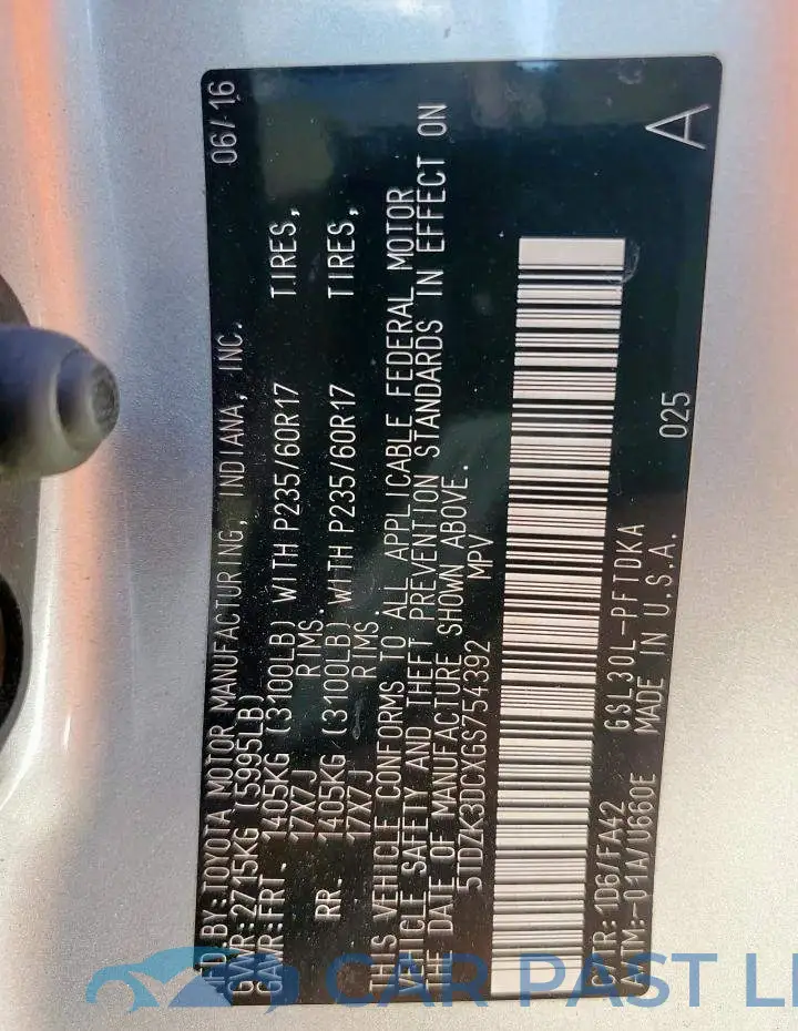 5TDZK3DCXGS754392# 14