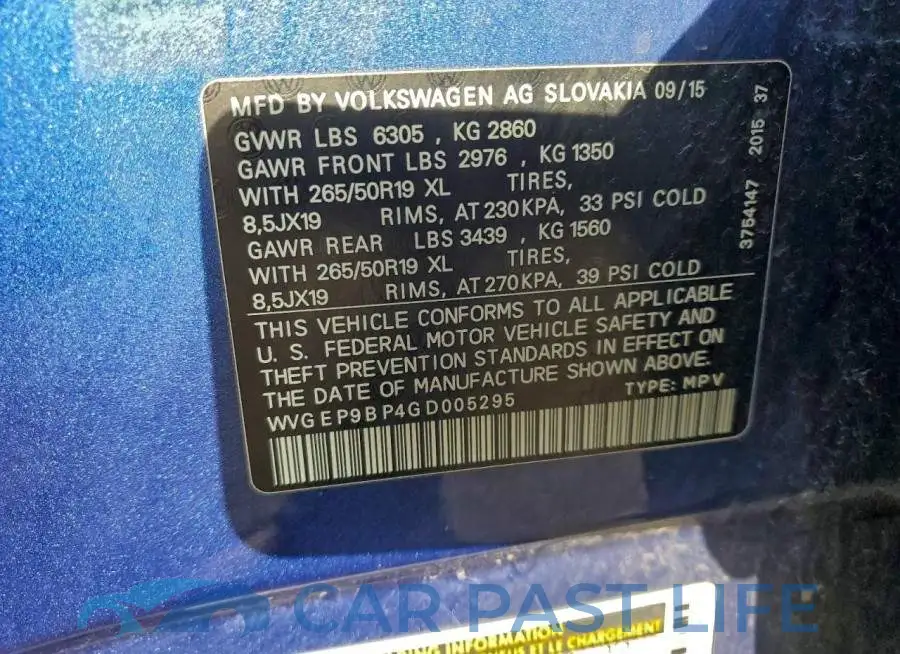 WVGEP9BP4GD005295# 13