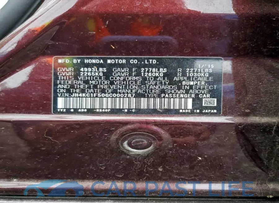 JH4KC1F50GC000287# 13
