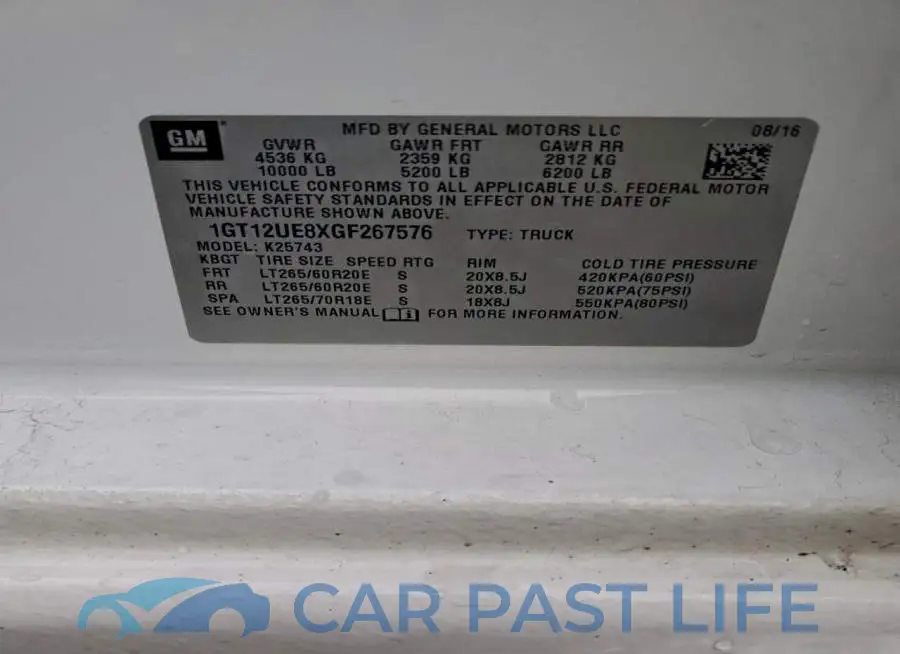 1GT12UE8XGF267576# 12