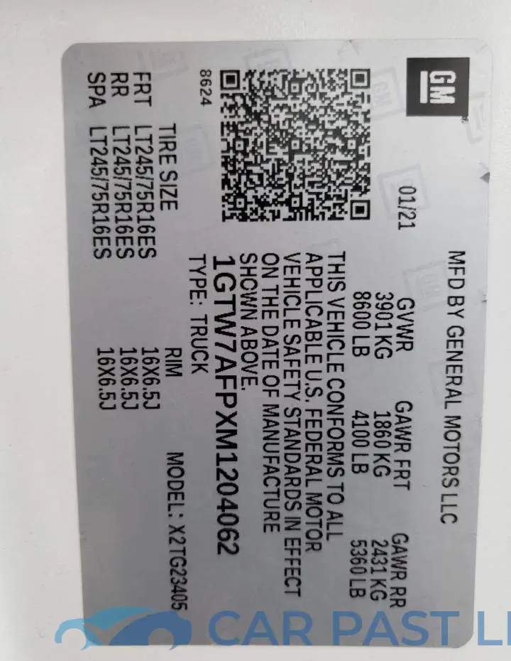 1GTW7AFPXM1204062# 14