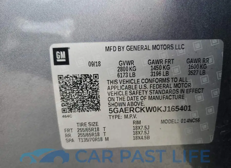 5GAERCKW0KJ165401# 13