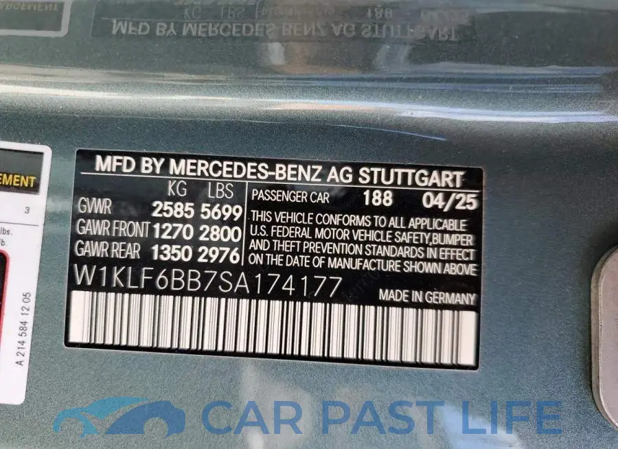 W1KLF6BB7SA174177# 13