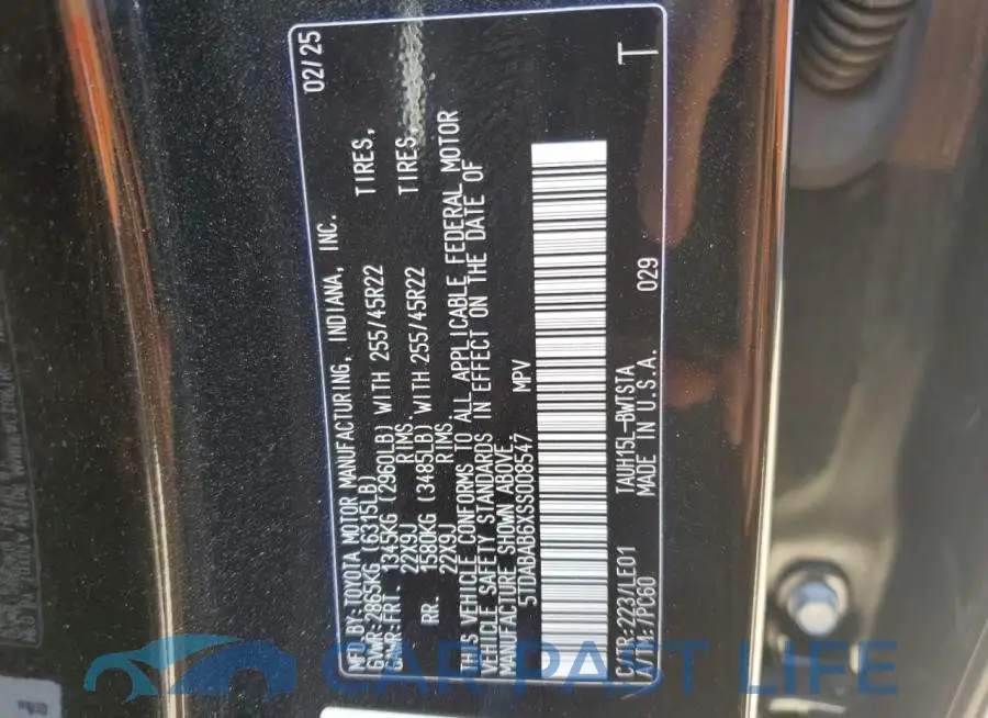 5TDABAB6XSS008547# 13