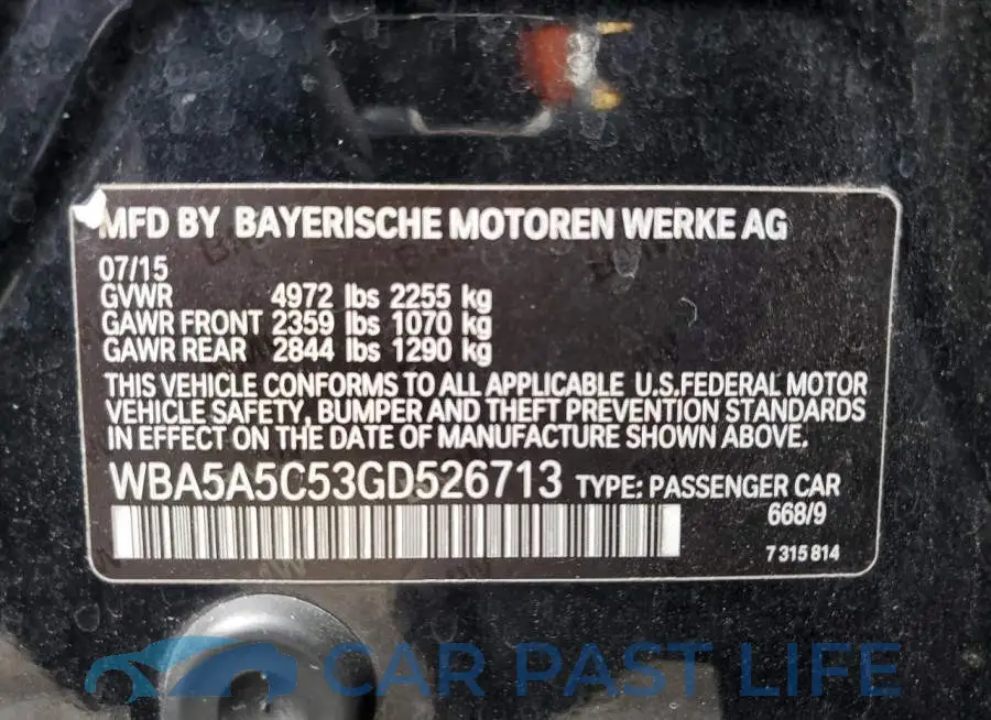 WBA5A5C53GD526713# 12