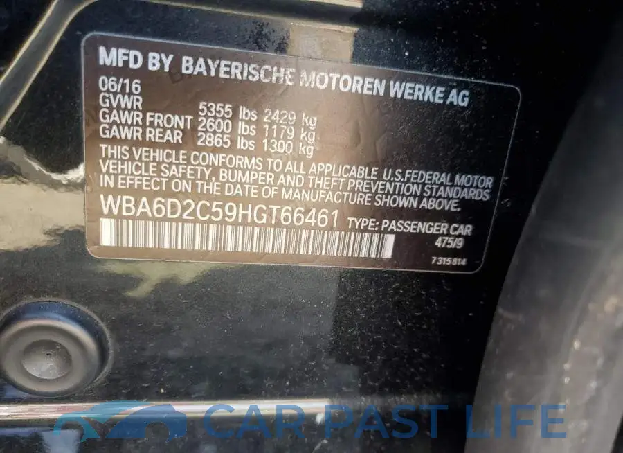 WBA6D2C59HGT66461# 13