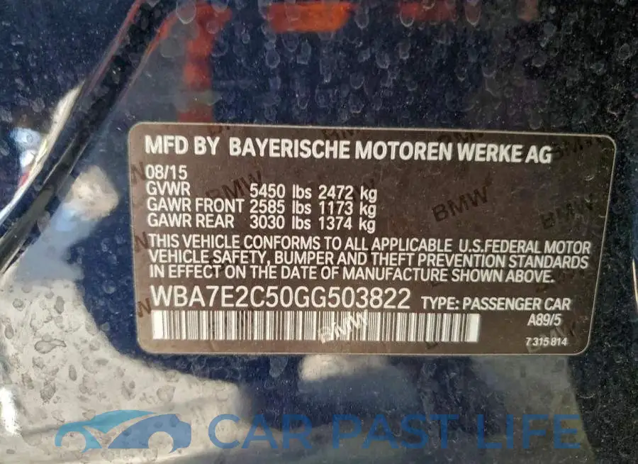 WBA7E2C50GG503822# 12