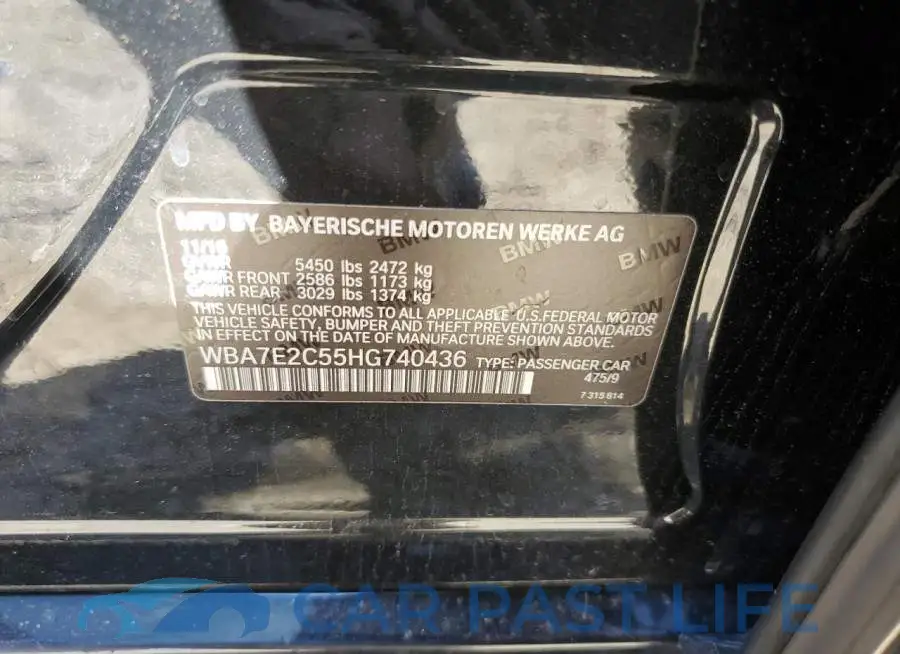 WBA7E2C55HG740436# 12
