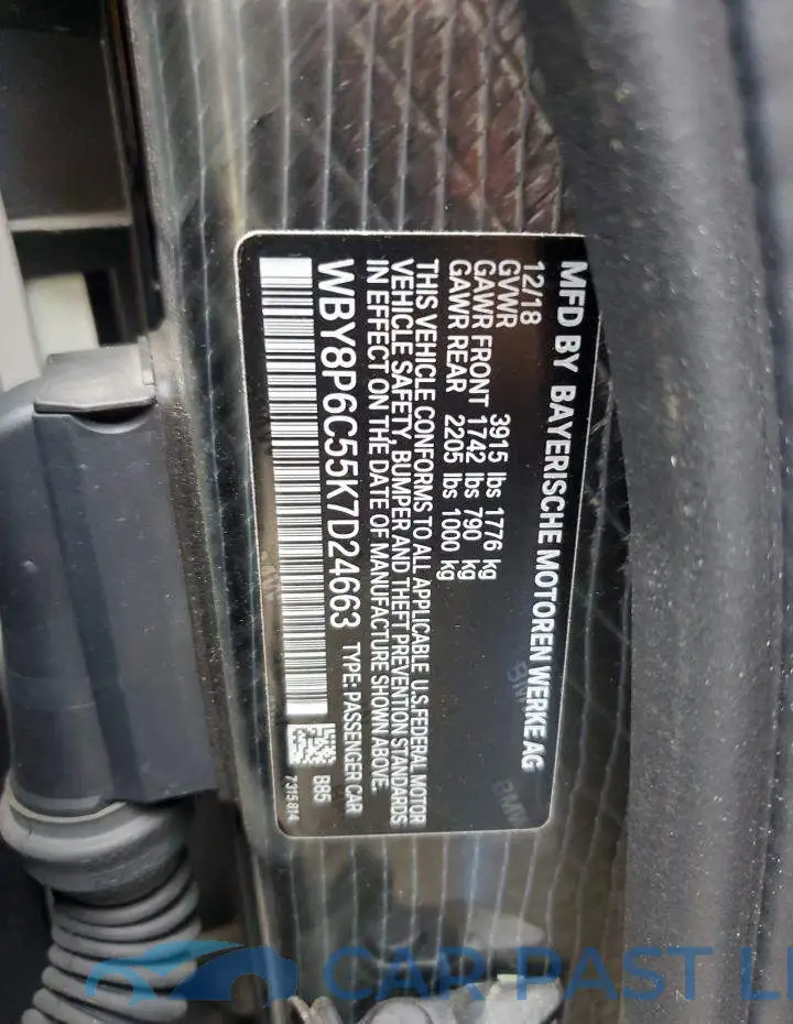 WBY8P6C55K7D24663# 12