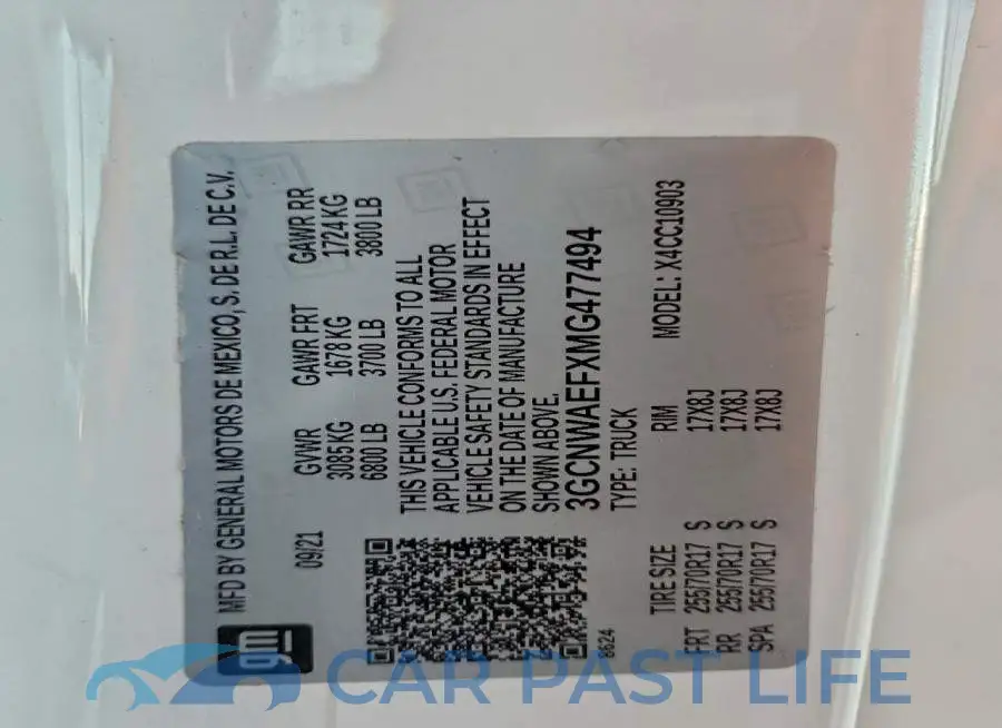 3GCNWAEFXMG477494# 12