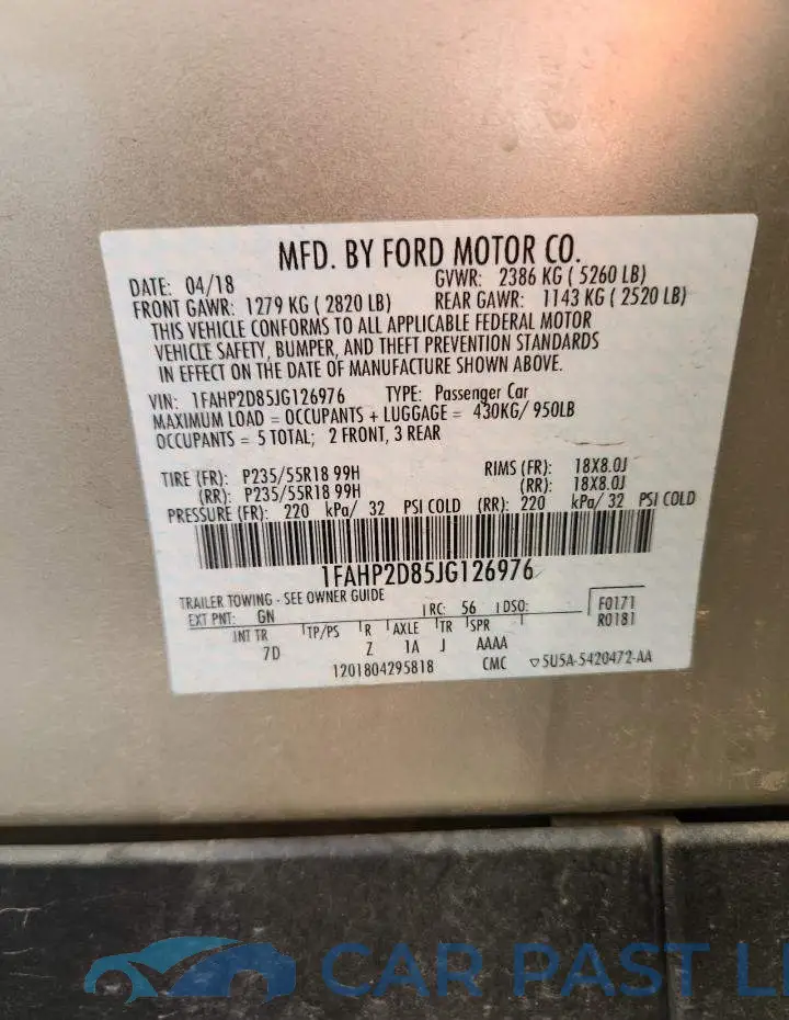 1FAHP2D85JG126976# 13