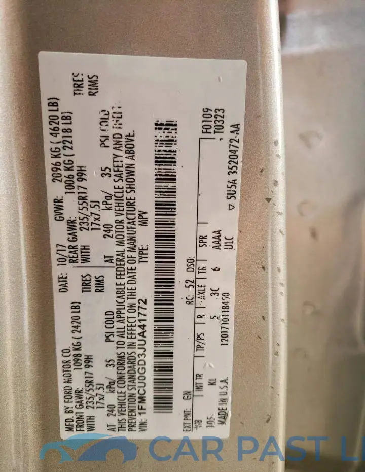 1FMCU0GD3JUA41772# 13
