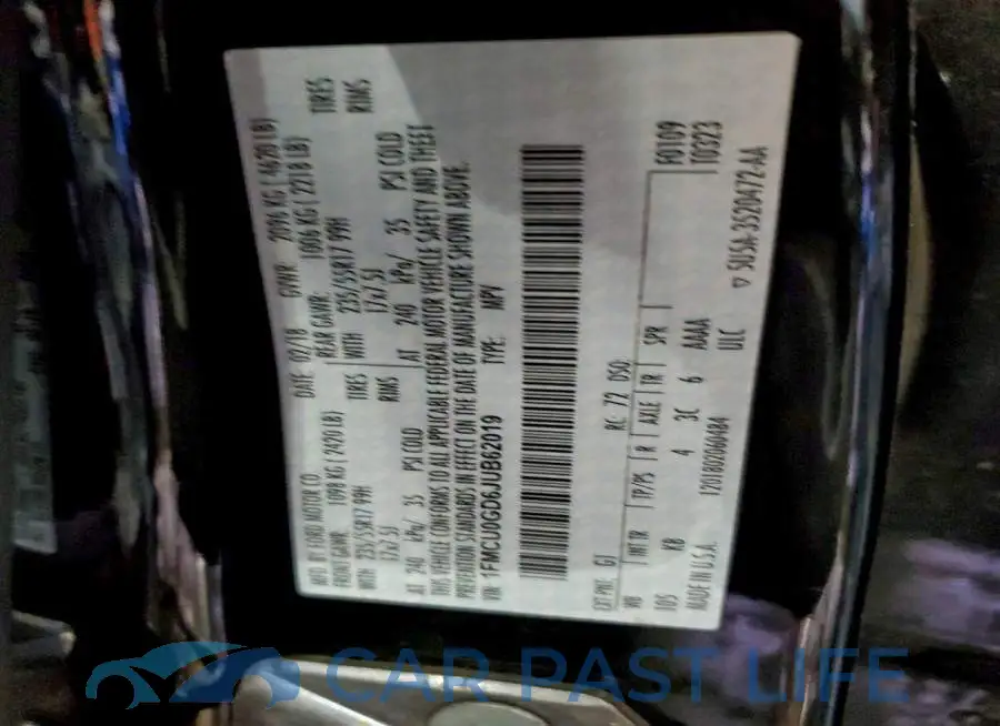 1FMCU0GD6JUB62019# 12
