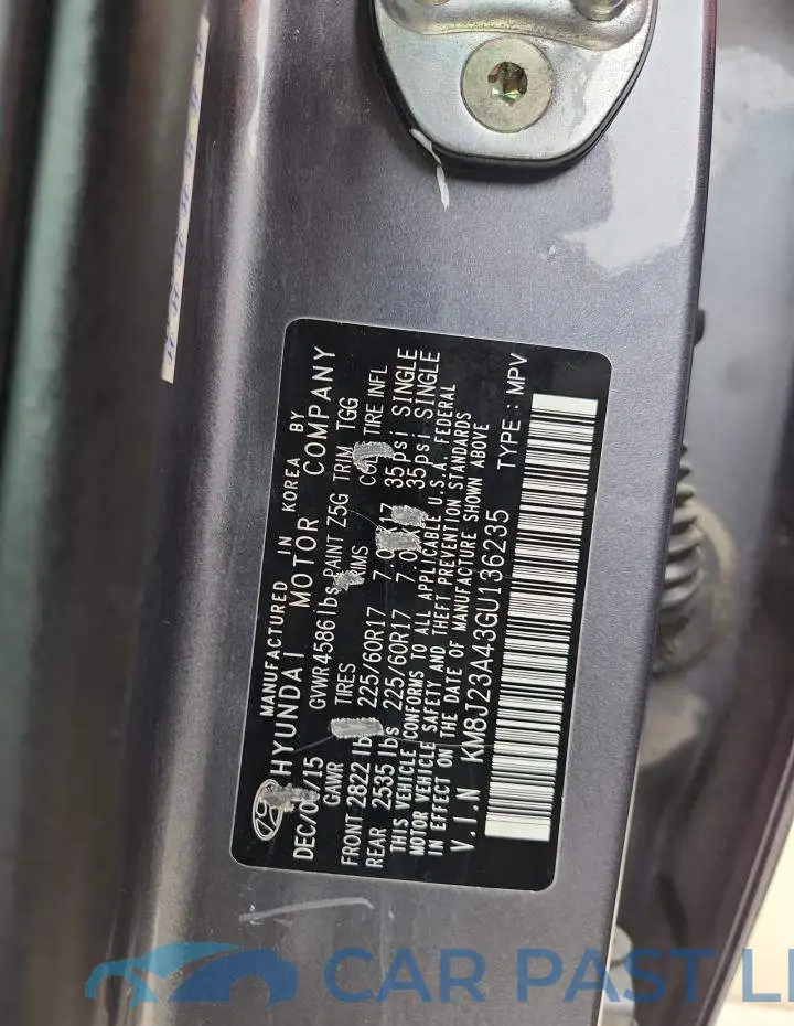 KM8J23A43GU136235# 12
