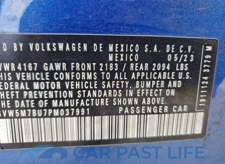 3VW5M7BU7PM037991# 13