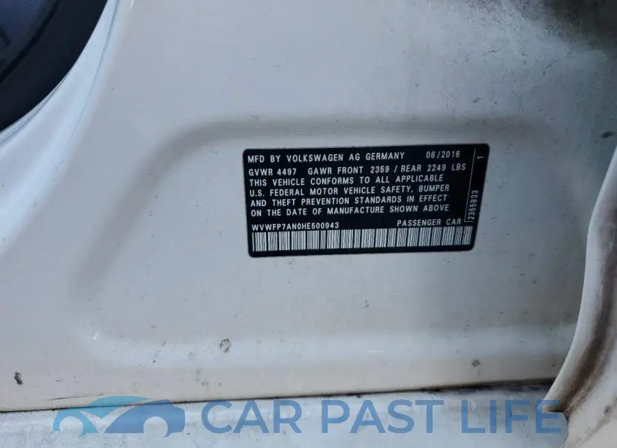 WVWFP7AN0HE500943# 12