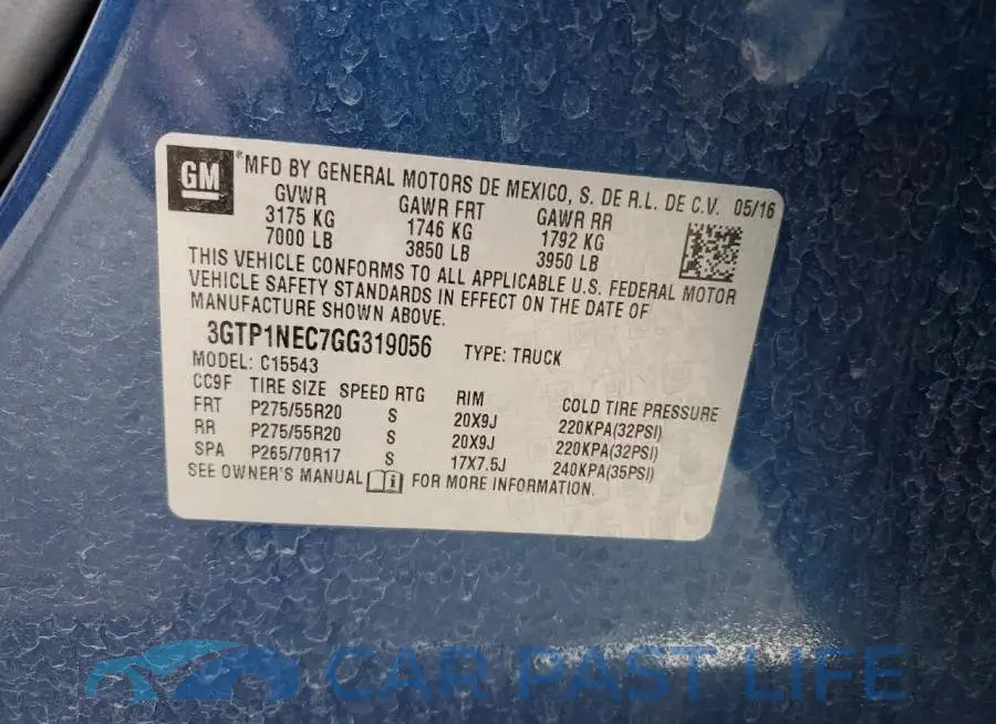 3GTP1NEC7GG319056# 13