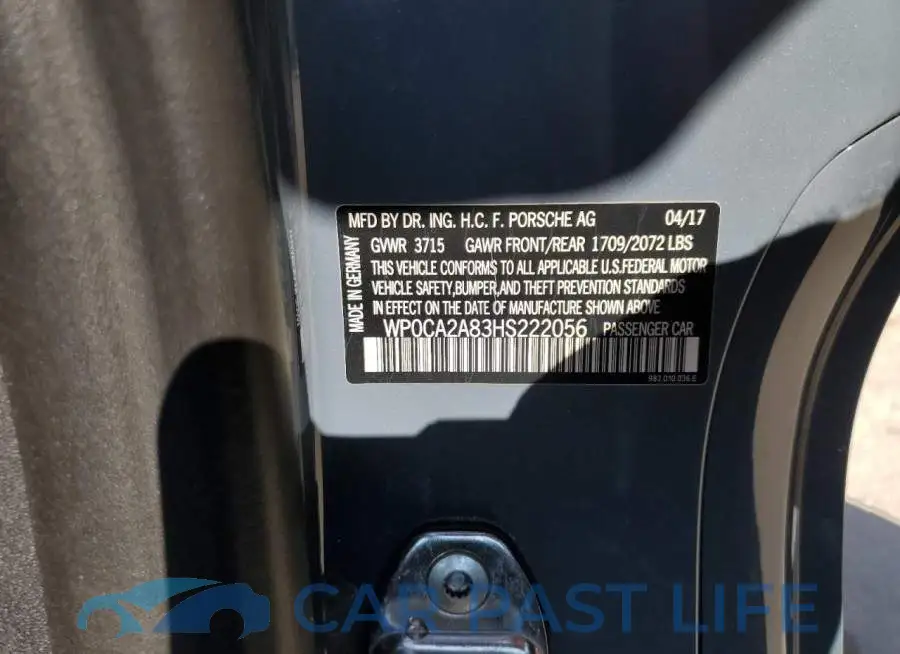 WP0CA2A83HS222056# 12