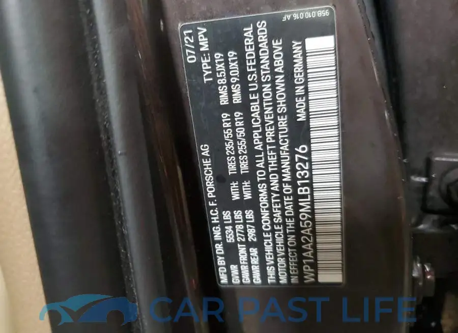 WP1AA2A59MLB13276# 12