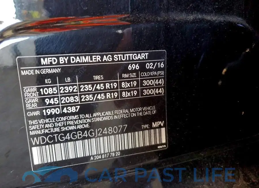 WDCTG4GB4GJ248077# 13