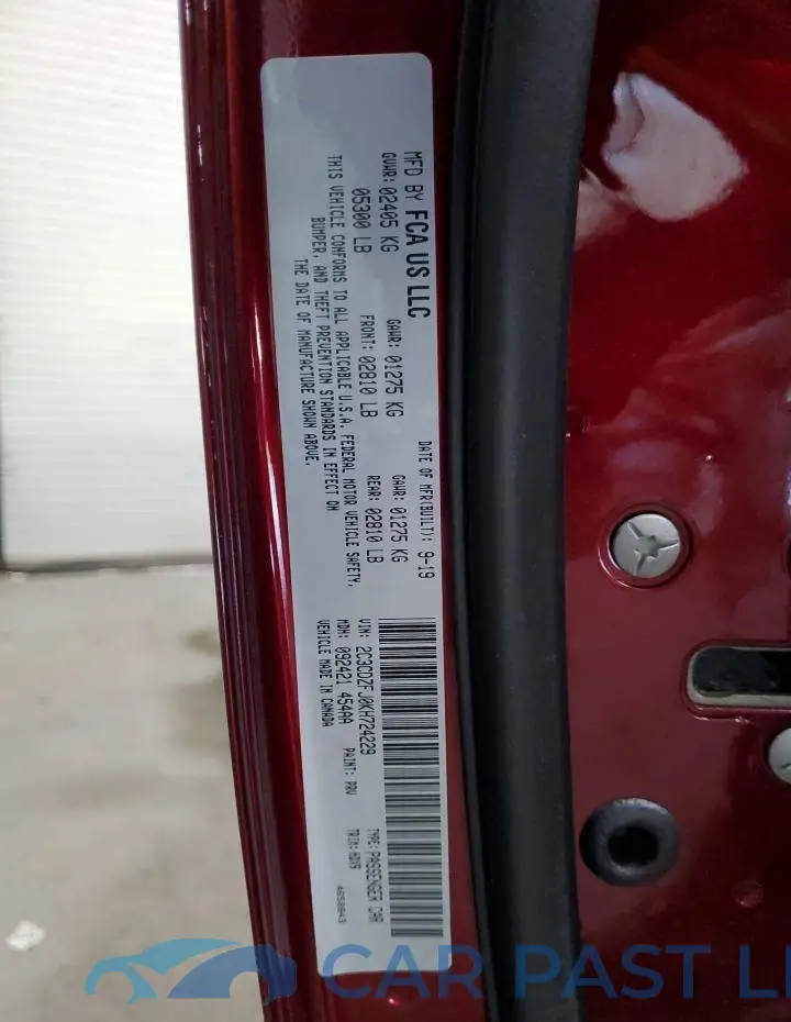 2C3CDZFJ0KH724229# 12