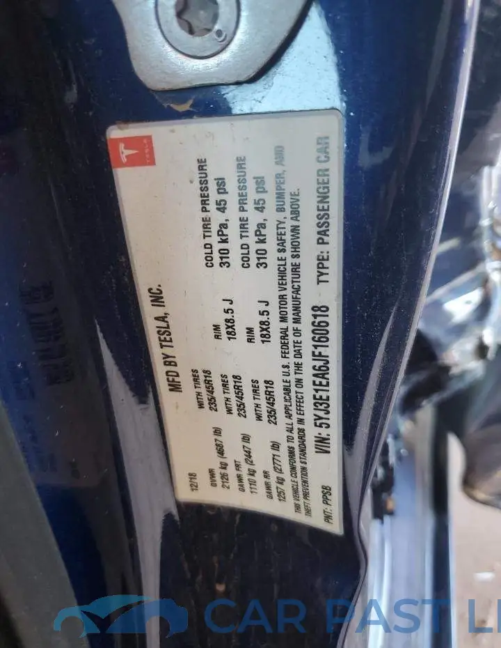 5YJ3E1EA6JF160618# 12