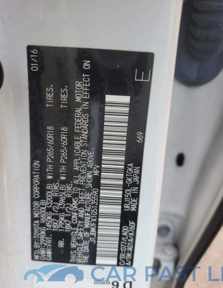 JTJBM7FX1G5135590# 12
