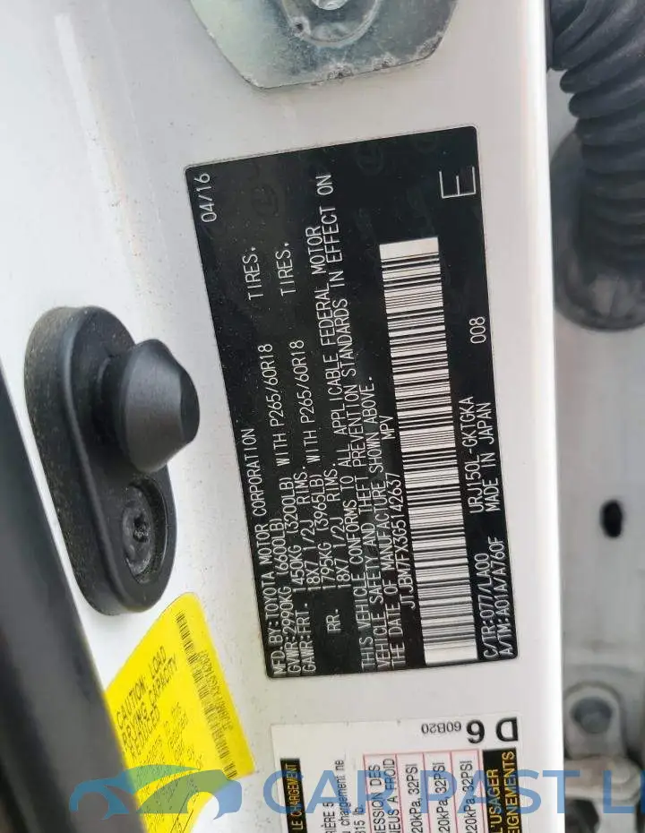 JTJBM7FX3G5142637# 12