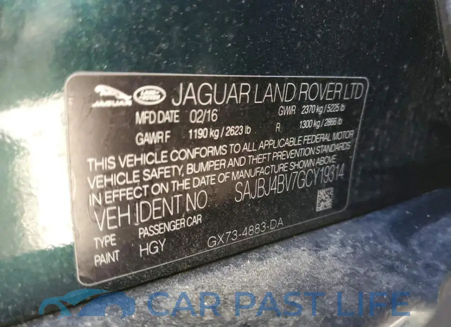 SAJBJ4BV7GCY19314# 12