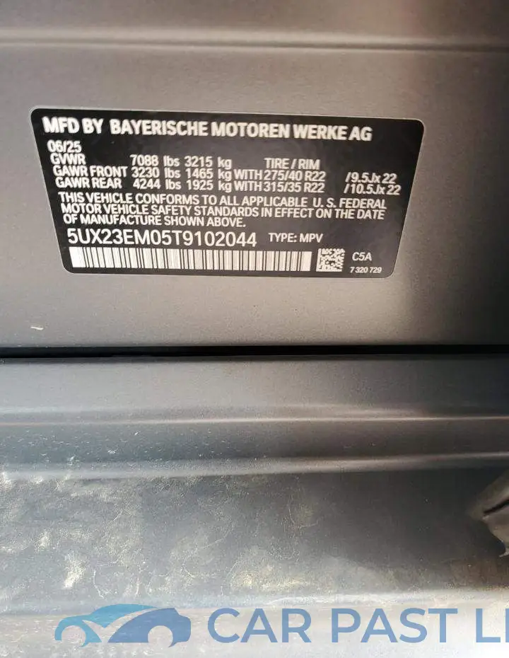 5UX23EM05T9102044# 12