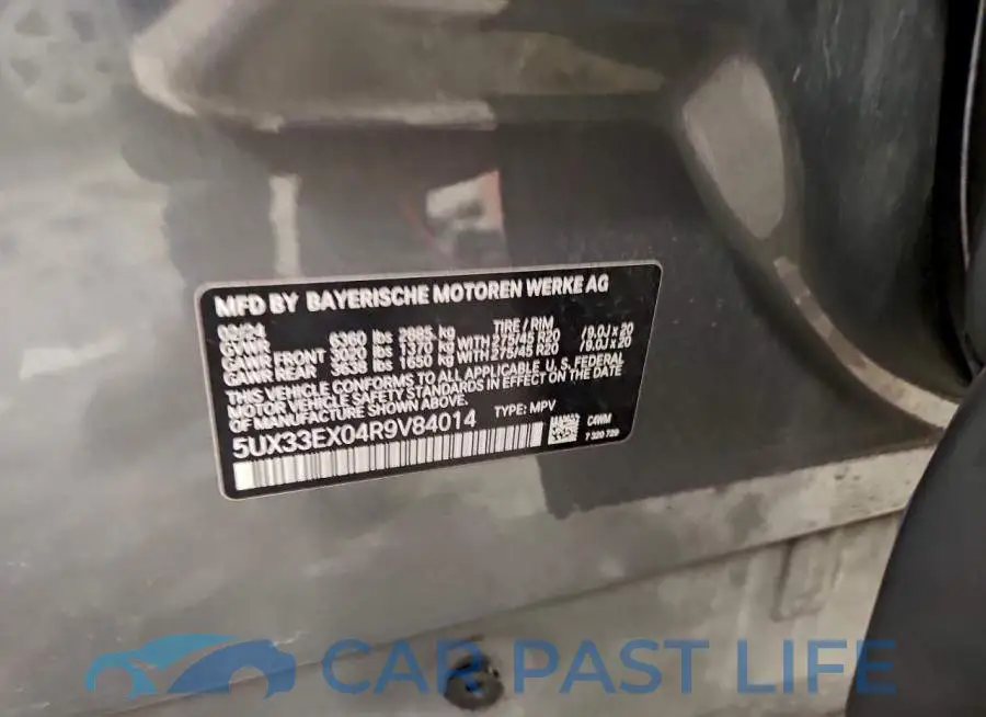 5UX33EX04R9V84014# 13