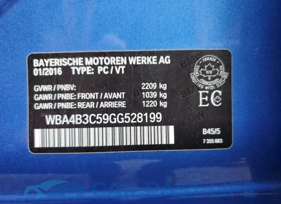 WBA4B3C59GG528199# 13