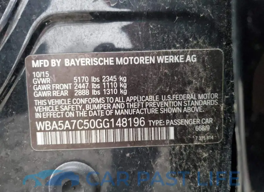 WBA5A7C50GG148196# 13