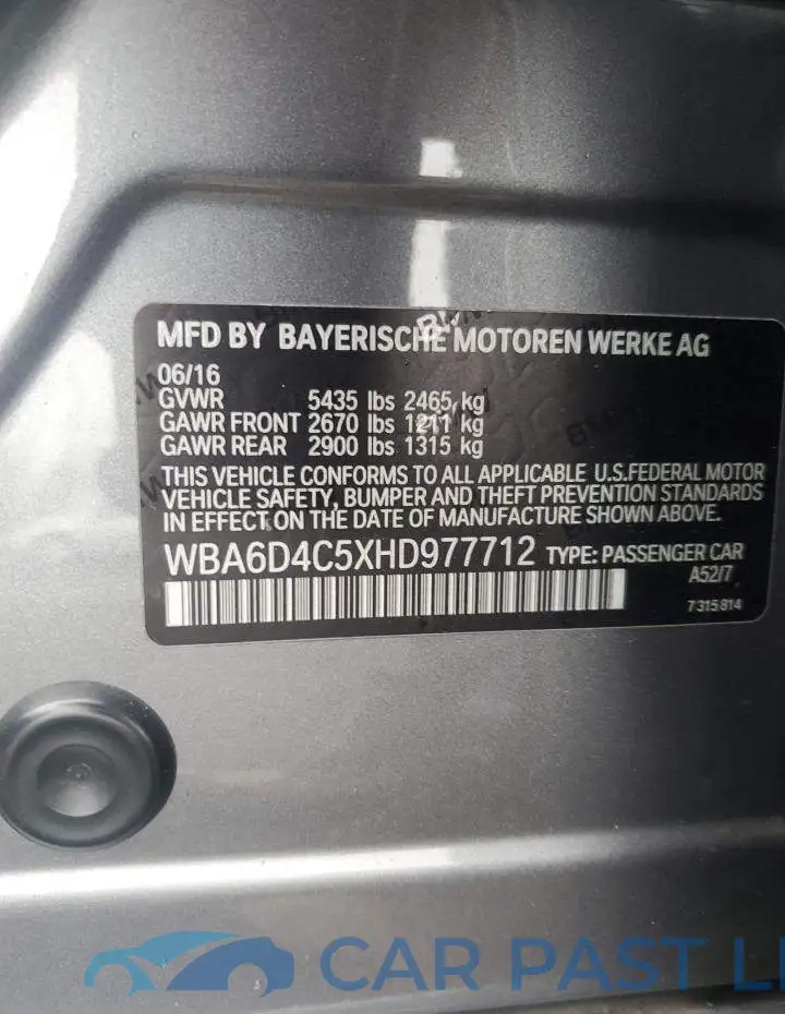 WBA6D4C5XHD977712# 13
