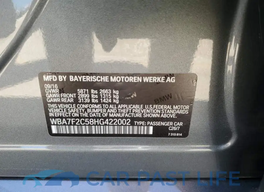 WBA7F2C58HG422002# 12